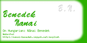 benedek nanai business card